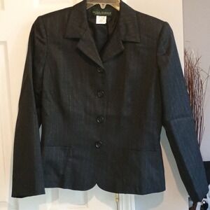 Harvé Benard Bernard Holtzman 100% Wool Pinstripe‎ Blazer Jacket Size 10 Vintage